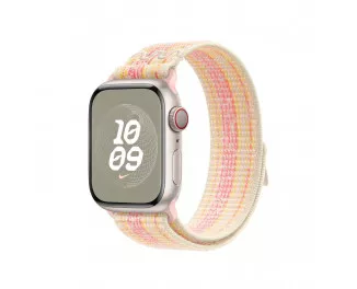 Нейлоновый ремешок для Apple Watch 38/40/41 mm Apple Nike Sport Loop Starlight/Pink (MUJW3ZM/A)