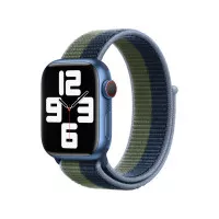 Нейлоновий ремінець для Apple Watch 38/40/41 mm Apple Sport Loop Abyss Blue/Moss Green