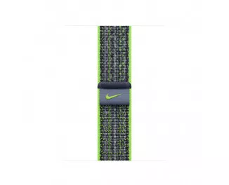 Нейлоновый ремешок для Apple Watch 42/44/45 mm Apple Nike Sport Loop Bright Green/Blue (MTL43)