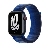 Нейлоновый ремешок для Apple Watch 42/44/45 mm Apple Nike Sport Loop Game Royal/Midnight Navy (MPJ33)