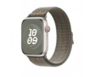 Нейлоновый ремешок для Apple Watch 42/44/45 mm Apple Nike Sport Loop Sequoia/Orange (MTL63)