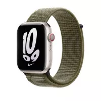 Нейлоновий ремінець для Apple Watch 42/44/45 mm Apple Nike Sport Loop Sequoia/Pure Platinum (MPJ23)