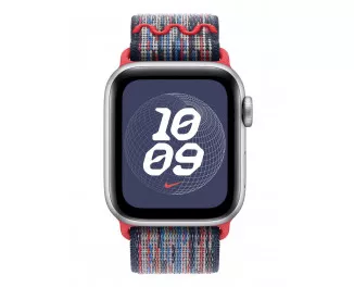 Нейлоновый ремешок для Apple Watch 42mm Apple Nike Sport Loop Blue/Red (MXU03)