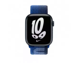 Нейлоновый ремешок для Apple Watch 44/45/46 mm Apple Nike Sport Loop Game Royal/Midnight Navy (MPJ33)