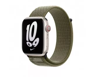 Нейлоновый ремешок для Apple Watch 44/45/46 mm Apple Nike Sport Loop Sequoia/Pure Platinum (MPJ23)