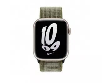 Нейлоновый ремешок для Apple Watch 44/45/46 mm Apple Nike Sport Loop Sequoia/Pure Platinum (MPJ23)