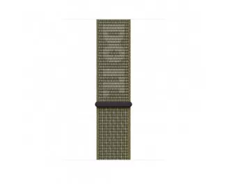 Нейлоновый ремешок для Apple Watch 44/45/46 mm Apple Nike Sport Loop Sequoia/Pure Platinum (MPJ23)