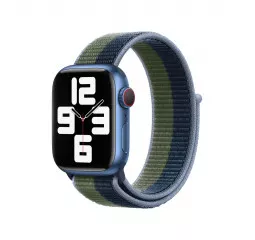 Нейлоновый ремешок для Apple Watch 44/45/46 mm Apple Sport Loop Abyss Blue/Moss Green (ML313)