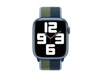 Нейлоновый ремешок для Apple Watch 44/45/46 mm Apple Sport Loop Abyss Blue/Moss Green (ML313)