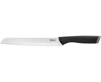 Нож для хлеба Tefal Comfort, с чехлом, 20см, нержавеющая сталь, пластик, черный
