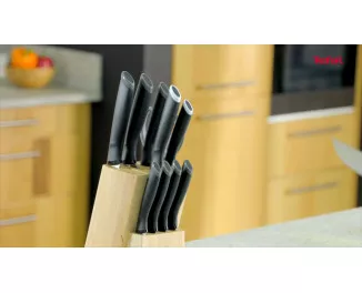 Нож для хлеба Tefal Comfort, с чехлом, 20см, нержавеющая сталь, пластик, черный