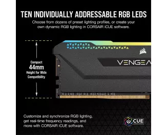 Оперативная память DDR4 16 Gb (3200 MHz) (Kit 8 Gb x 2) Corsair Vengeance RGB PRO SL Black (CMH16GX4M2E3200C16)