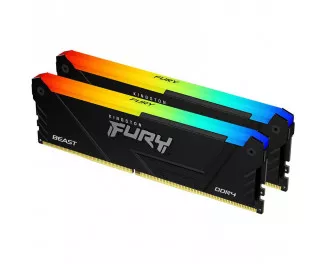 Оперативна пам'ять DDR4 16 Gb (3200 MHz) (Kit 8 Gb x 2) Kingston Fury Beast RGB (KF432C16BB2AK2/16)