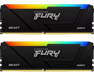 Оперативная память DDR4 16 Gb (3200 MHz) (Kit 8 Gb x 2) Kingston FURY Beast RGB (KF432C16BB2AK2/16WP)
