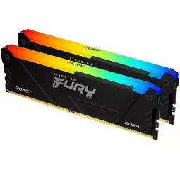 Оперативна пам'ять DDR4 32 Gb (3200 MHz) (Kit 16 Gb x 2) Kingston FURY Beast RGB (KF432C16BB12AK2/32WP)