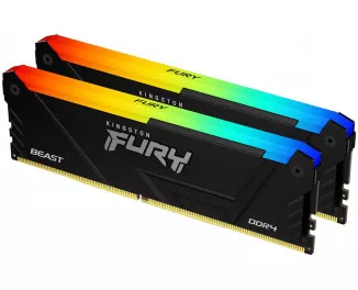 Оперативна пам'ять DDR4 32 Gb (3200 MHz) (Kit 16 Gb x 2) Kingston FURY Beast RGB (KF432C16BB12AK2/32WP)