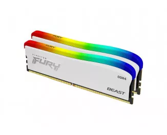 Оперативна пам'ять DDR4 32 Gb (3200 MHz) (Kit 16 Gb x 2) Kingston Fury Beast RGB Special Edition White (KF432C16BWAK2/32)