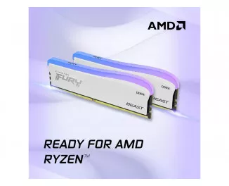 Оперативная память DDR4 32 Gb (3200 MHz) (Kit 16 Gb x 2) Kingston Fury Beast RGB Special Edition White (KF432C16BWAK2/32)