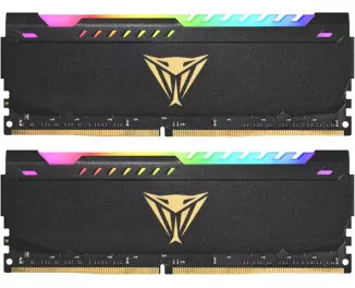 Оперативна пам'ять DDR4 32 Gb (3200 MHz) (Kit 16 Gb x 2) Patriot Viper Steel RGB Black (PVSR432G320C8K)
