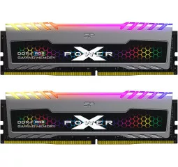 Оперативная память DDR4 32 Gb (3200 MHz) (Kit 16 Gb x 2) Silicon Power XPOWER Turbine RGB (SP032GXLZU320BDB)