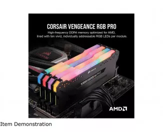 Оперативная память DDR4 32 Gb (3600 MHz) (Kit 16 Gb x 2) Corsair Vengeance RGB PRO Black (CMW32GX4M2Z3600C18)