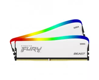 Оперативная память DDR4 32 Gb (3600 MHz) (Kit 16 Gb x 2) Kingston Fury Beast RGB Special Edition White (KF436C18BWAK2/32)