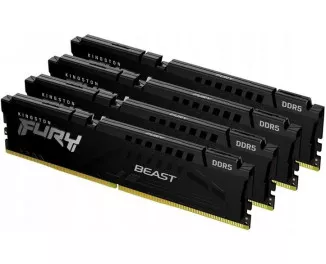 Оперативна пам'ять DDR5 128 Gb (5600 MHz) (Kit 32 Gb x 4) Kingston Fury Beast Black (KF556C40BBK4-128)