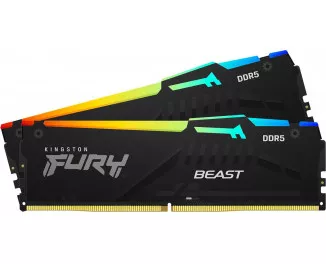 Оперативная память DDR5 128 Gb (5600 MHz) (Kit 64 Gb x 2) Kingston Fury Beast RGB EXPO (KF556C40BBAK2-128)