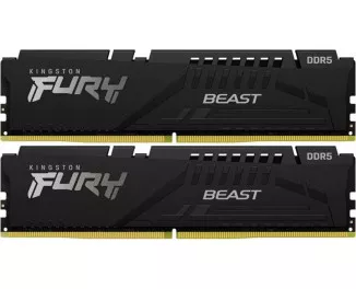 Оперативна пам'ять DDR5 16 Gb (4800 MHz) (Kit 8 Gb x 2) Kingston Fury Beast Black (KF548C38BBK2-16)
