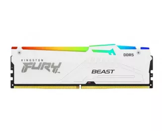Оперативна пам'ять DDR5 16 Gb (5200 MHz) Kingston Fury Beast RGB White (KF552C40BWA-16)