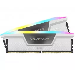 Оперативна пам'ять DDR5 32 Gb (5200 MHz) (Kit 16 Gb x 2) Corsair Vengeance RGB White (CMH32GX5M2B5200C40W)