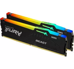 Оперативная память DDR5 32 Gb (5200 MHz) (Kit 16 Gb x 2) Kingston Fury Beast RGB (740617328561)