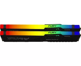 Оперативна пам'ять DDR5 32 Gb (5200 MHz) (Kit 16 Gb x 2) Kingston Fury Beast RGB (740617328561)
