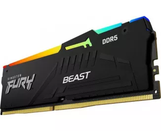 Оперативна пам'ять DDR5 32 Gb (5200 MHz) (Kit 16 Gb x 2) Kingston Fury Beast RGB Black (KF552C36BBEAK2-32)