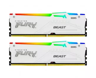 Оперативна пам'ять DDR5 32 Gb (5200 MHz) (Kit 16 Gb x 2) Kingston Fury Beast RGB EXPO White (KF552C36BWEAK2-32)