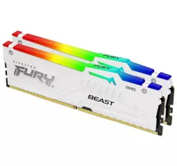 Оперативная память DDR5 32 Gb (5200 MHz) (Kit 16 Gb x 2) Kingston Fury Beast RGB White (KF552C40BWAK2-32)