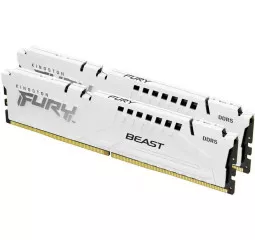 Оперативна пам'ять DDR5 32 Gb (5200 MHz) (Kit 16 Gb x 2) Kingston Fury Beast White (KF552C40BWK2-32)