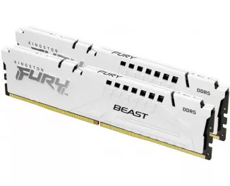 Оперативна пам'ять DDR5 32 Gb (5200 MHz) (Kit 16 Gb x 2) Kingston Fury Beast White (KF552C40BWK2-32)