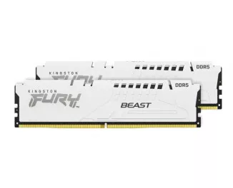 Оперативна пам'ять DDR5 32 Gb (5200 MHz) (Kit 16 Gb x 2) Kingston Fury Beast White (KF552C40BWK2-32)