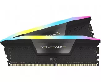 Оперативна пам'ять DDR5 32 Gb (5600 MHz) (Kit 16 Gb x 2) Corsair Vengeance RGB (CMH32GX5M2B5600C40K)