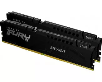 Оперативна пам'ять DDR5 32 Gb (5600 MHz) (Kit 16 Gb x 2) Kingston Fury Beast EXPO Black (KF556C36BBEK2-32)