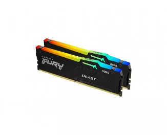 Оперативна пам'ять DDR5 32 Gb (5600 MHz) (Kit 16 Gb x 2) Kingston Fury Beast RGB AM5 Black (KF556C36BBEAK2-32)