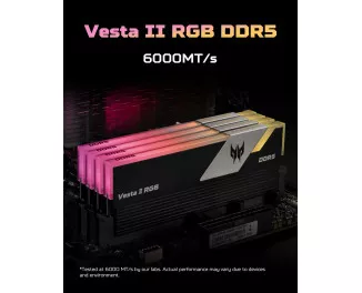 Оперативна пам'ять DDR5 32 Gb (6000 MHz) (Kit 16 Gb x 2) Acer Predator Vesta II RGB (BL.9BWWR.652)