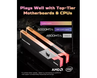 Оперативна пам'ять DDR5 32 Gb (6000 MHz) (Kit 16 Gb x 2) Acer Predator Vesta II RGB (BL.9BWWR.652)