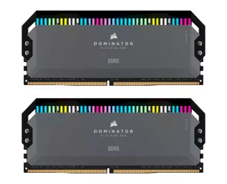 Оперативна пам'ять DDR5 32 Gb (6000 MHz) (Kit 16 Gb x 2) Corsair Dominator Platinum RGB Gray (CMT32GX5M2D6000Z36)
