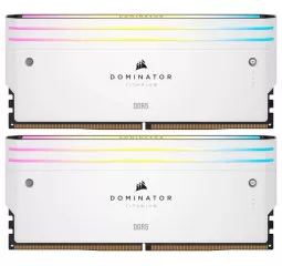 Оперативная память DDR5 32 Gb (6000 MHz) (Kit 16 Gb x 2) Corsair Dominator Titanium RGB White (CMP32GX5M2B6000C30W)