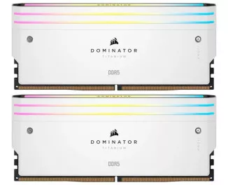 Оперативна пам'ять DDR5 32 Gb (6000 MHz) (Kit 16 Gb x 2) Corsair Dominator Titanium RGB White (CMP32GX5M2B6000C30W)