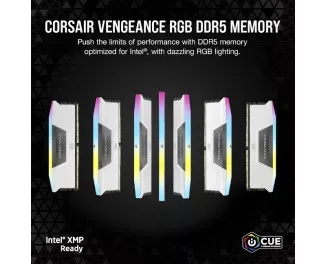 Оперативна пам'ять DDR5 32 Gb (6000 MHz) (Kit 16 Gb x 2) Corsair Vengeance AMD RGB White (CMH32GX5M2E6000Z36W)