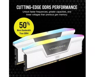 Оперативна пам'ять DDR5 32 Gb (6000 MHz) (Kit 16 Gb x 2) Corsair Vengeance AMD RGB White (CMH32GX5M2E6000Z36W)