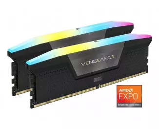 Оперативна пам'ять DDR5 32 Gb (6000 MHz) (Kit 16 Gb x 2) Corsair Vengeance RGB Black (CMH32GX5M2E6000Z36)